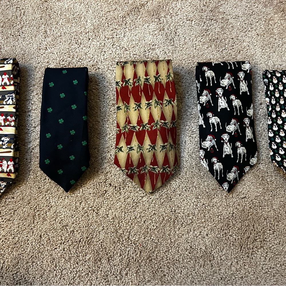 Set of Five Patterned Ties